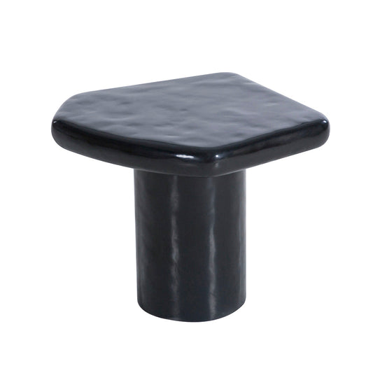 A&B Home 24" x 18" Bundle of 4 Black Concrete Tabletop With Cylindrical Pedestal Side Table