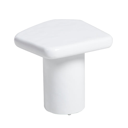 A&B Home 24" x 18" Bundle of 4 White Concrete Tabletop With Round Pedestal Side Table