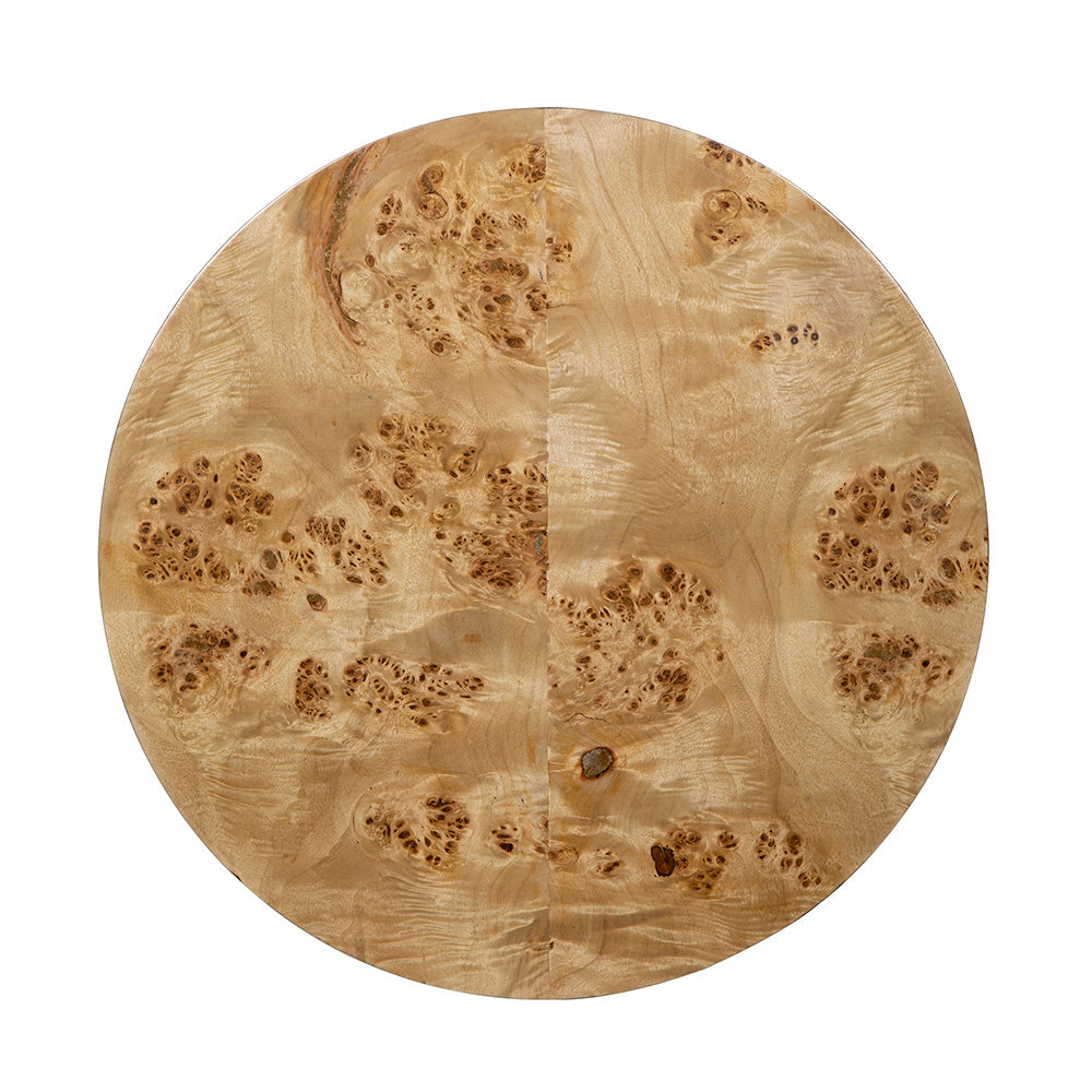 A&B Home 24" x 20" Bundle of 10 Round Natural Brown Tabletop With Black Pedestal Base Side Table