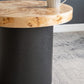 A&B Home 24" x 20" Bundle of 10 Round Natural Brown Tabletop With Black Pedestal Base Side Table