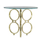 A&B Home 24" x 20" Bundle of 8 Round Clear Tabletop With Gold Ring Legs Side Table