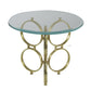 A&B Home 24" x 20" Bundle of 8 Round Clear Tabletop With Gold Ring Legs Side Table