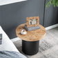 A&B Home 24" x 20" Bundle of 9 Round Natural Brown Tabletop With Black Pedestal Base Side Table