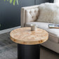 A&B Home 24" x 20" Bundle of 9 Round Natural Brown Tabletop With Black Pedestal Base Side Table