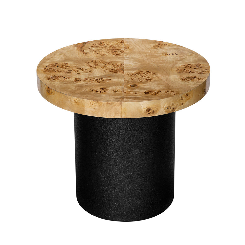 A&B Home 24" x 20" Bundle of 9 Round Natural Brown Tabletop With Black Pedestal Base Side Table