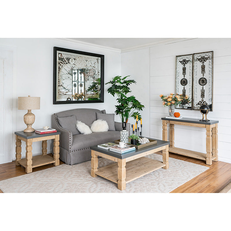 A&B Home 24" x 24" Bundle of 8 Gray Wooden Side Table