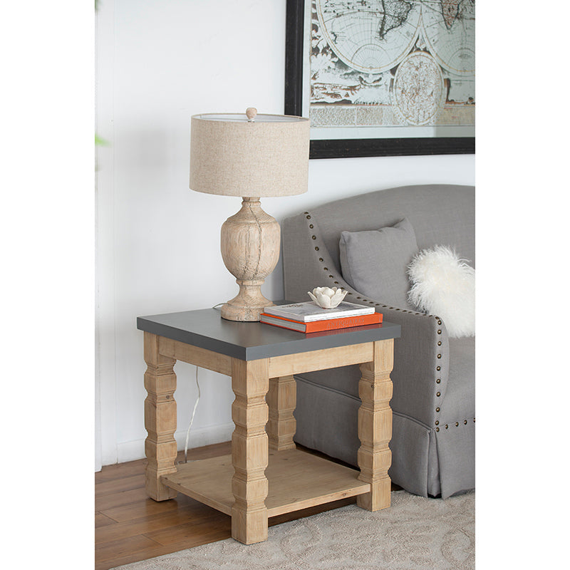 A&B Home 24" x 24" Bundle of 8 Gray Wooden Side Table