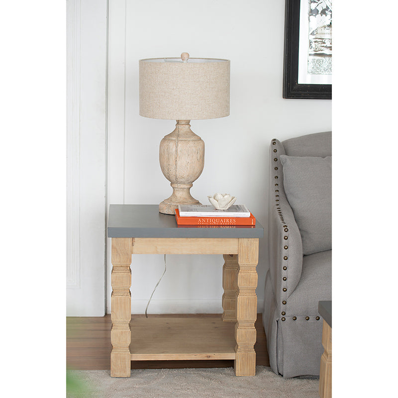 A&B Home 24" x 24" Bundle of 8 Gray Wooden Side Table