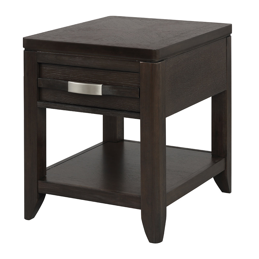 A&B Home 24" x 25" Bundle of 10 Rectangle-Shaped Dark Brown Wooden End Table With Single Drawer