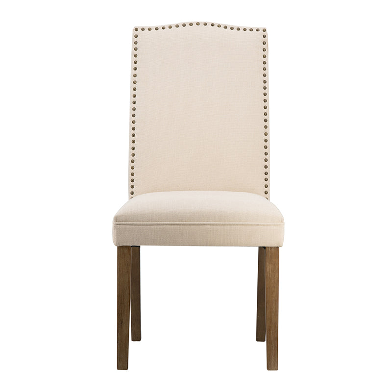 A&B Home 24" x 40" Set of Two Bundle of 8 Cream With Silver Nail Head Trim Dining Chairs