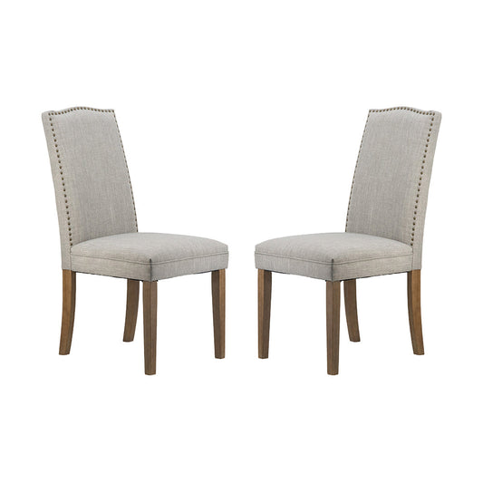 A&B Home 24" x 40" Set of Two Soft Gray Bundle of 8 With Silver Nail Head Trim Dining Chairs