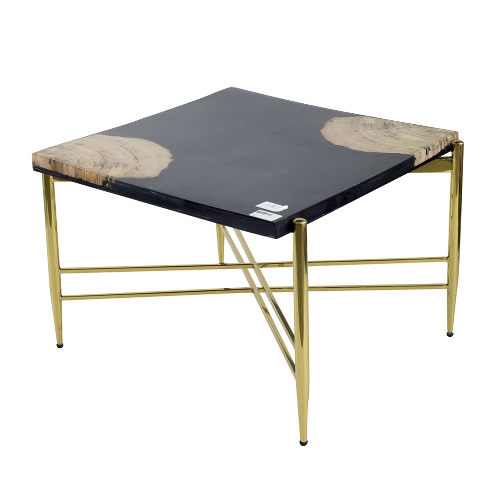 A&B Home 26" x 19" Bundle of 4 Squared-Shaped Brown and Black With Gold Frame Coffee Table