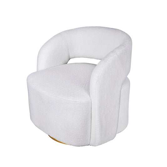 A&B Home 26" x 29" Bundle of 5 Cream Swivel Barrel Chair with Raised Back