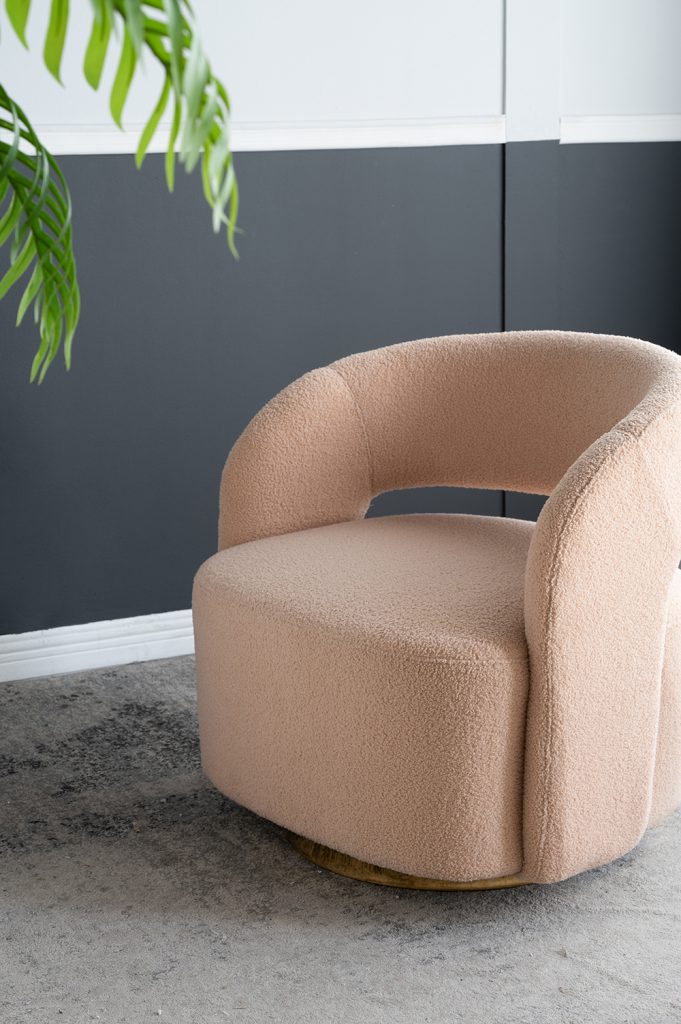 A&B Home 26" x 29" Bundle of 5 Orange Swivel Barrel Chair with Raised Back