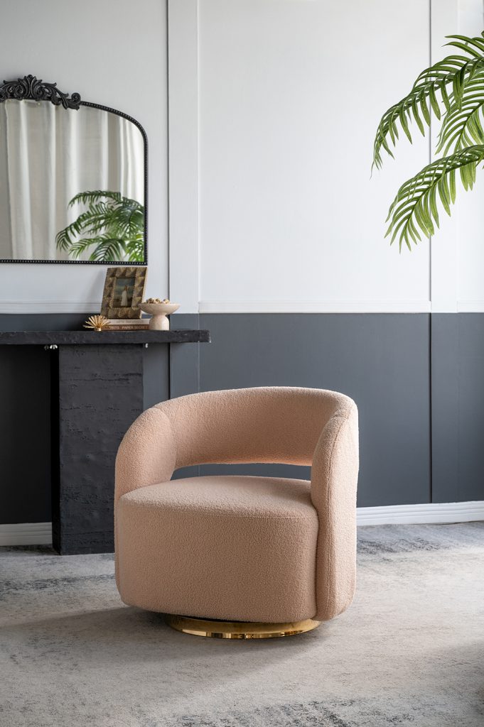 A&B Home 26" x 29" Bundle of 5 Orange Swivel Barrel Chair with Raised Back