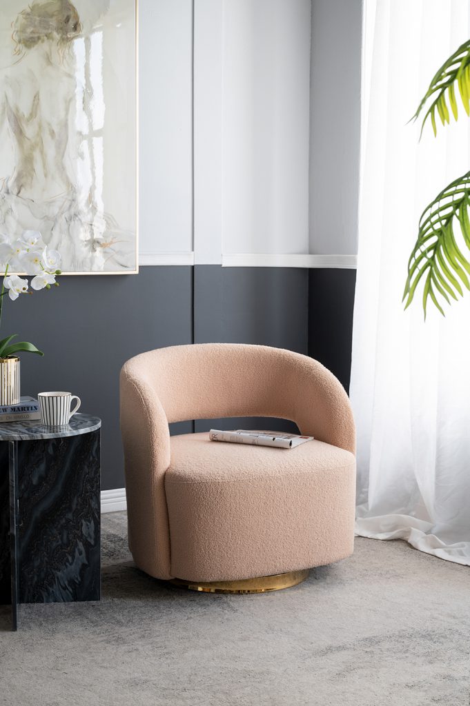 A&B Home 26" x 29" Bundle of 5 Orange Swivel Barrel Chair with Raised Back