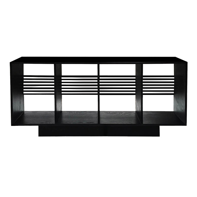 A&B Home 26" x 76" Bundle of 6 Rectangular Black Three-Tiered Wooden Shelves