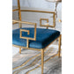 A&B Home 27" x 34" Bundle of 4 Blue Upholstery With Gold Accent Chair