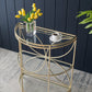 A&B Home 28" x 34" Bundle of 8 Curved Gold Metal Frame Three-Tiered Petaled Glass Shelves