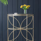 A&B Home 28" x 34" Bundle of 8 Curved Gold Metal Frame Three-Tiered Petaled Glass Shelves