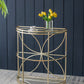 A&B Home 28" x 34" Bundle of 8 Curved Gold Metal Frame Three-Tiered Petaled Glass Shelves