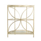 A&B Home 28" x 34" Bundle of 8 Curved Gold Metal Frame Three-Tiered Petaled Glass Shelves