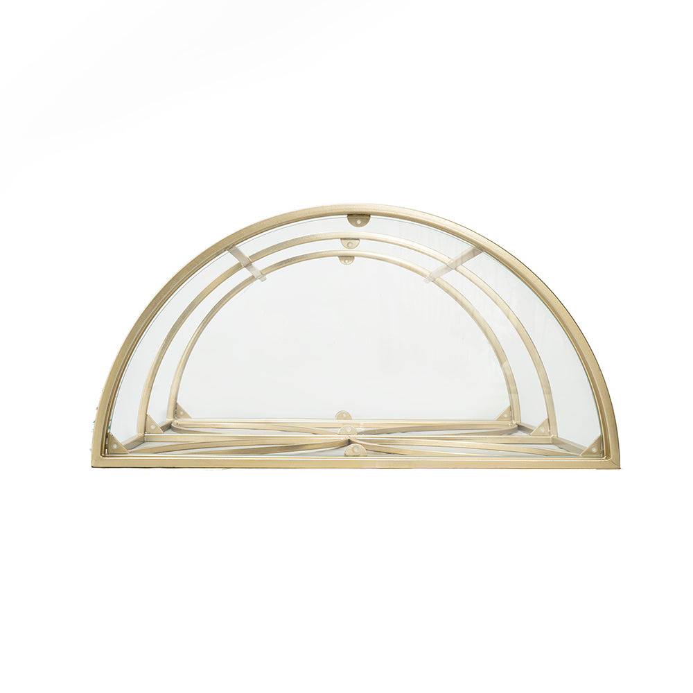 A&B Home 28" x 34" Bundle of 8 Curved Gold Metal Frame Three-Tiered Petaled Glass Shelves