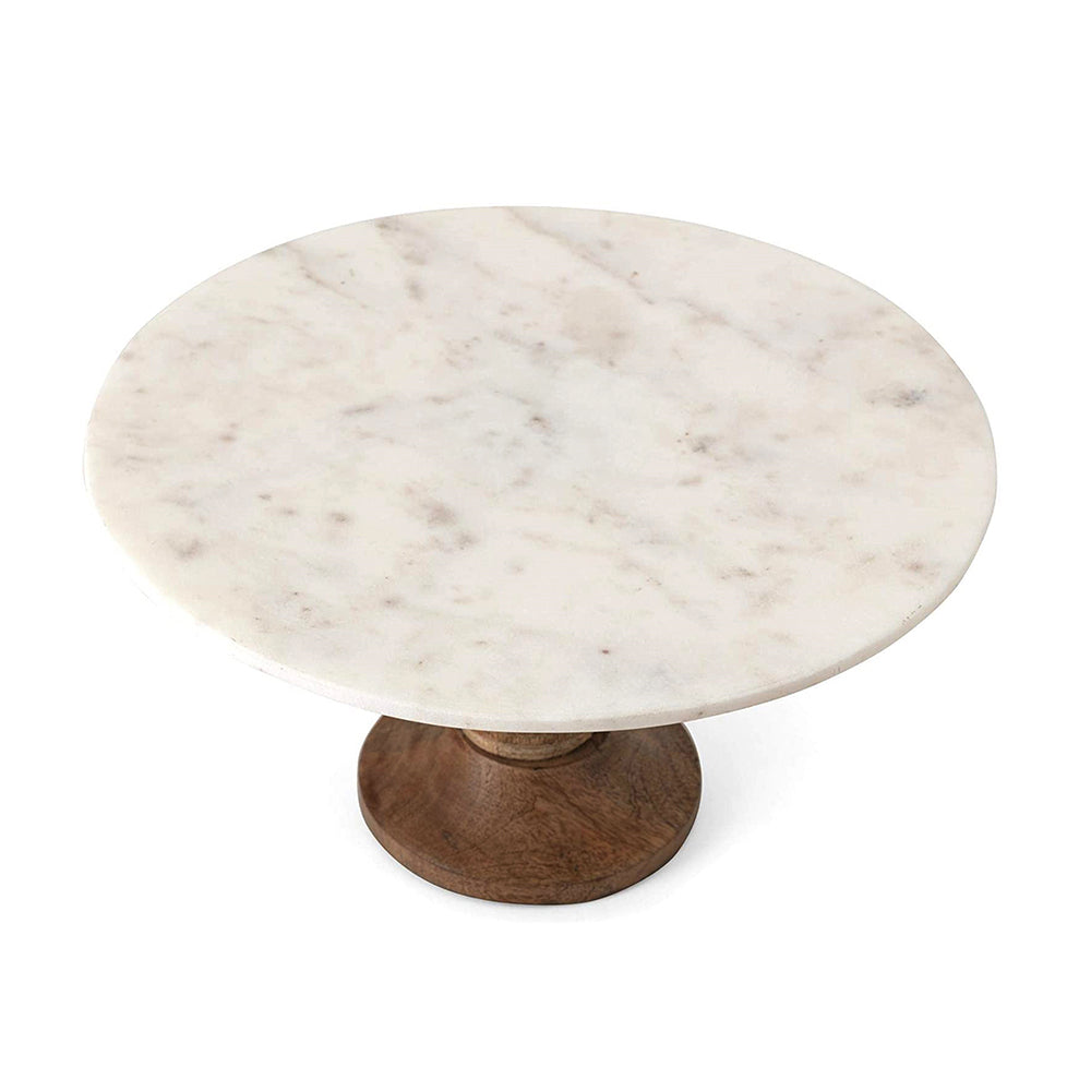A&B Home 30" x 30" Bundle of 35 Lissa Round Marble Natural Brown Cake Stand