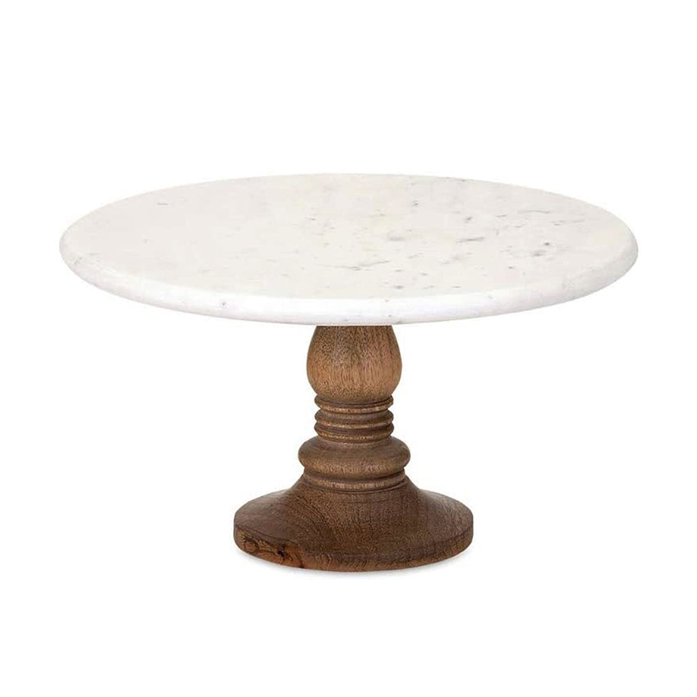 A&B Home 30" x 30" Bundle of 52 Lissa Round Marble Natural Brown Cake Stand