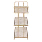 A&B Home 30" x 30" Bundle of 6 Rectangular Polished Brass Frame Three-Tiered Marble Shelves