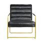 A&B Home 30" x 30" Bundle of 8 Black Leather In Gold Frame Arm Chair