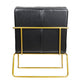 A&B Home 30" x 30" Bundle of 8 Black Leather In Gold Frame Arm Chair