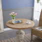 A&B Home 30" x 31" Bundle of 8 Urn-Shaped Round Wooden Tabletop Side Table With Antique Off-White Singe Pedestal Leg