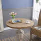 A&B Home 30" x 31" Bundle of 9 Round Natural Wood Tabletop With Off-White Pedestal Urn Base Table
