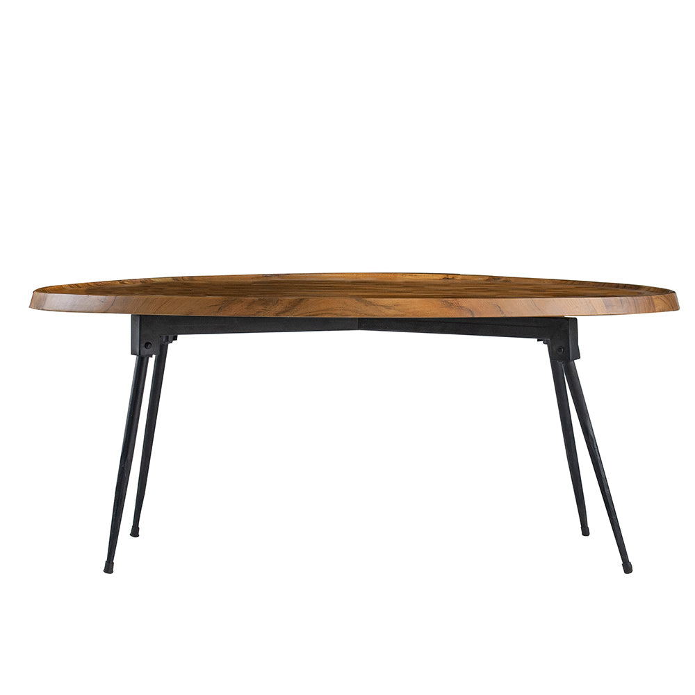 A&B Home 31" x 12" Bundle of 11 Oval Brown and Black Wooden Coffee Table