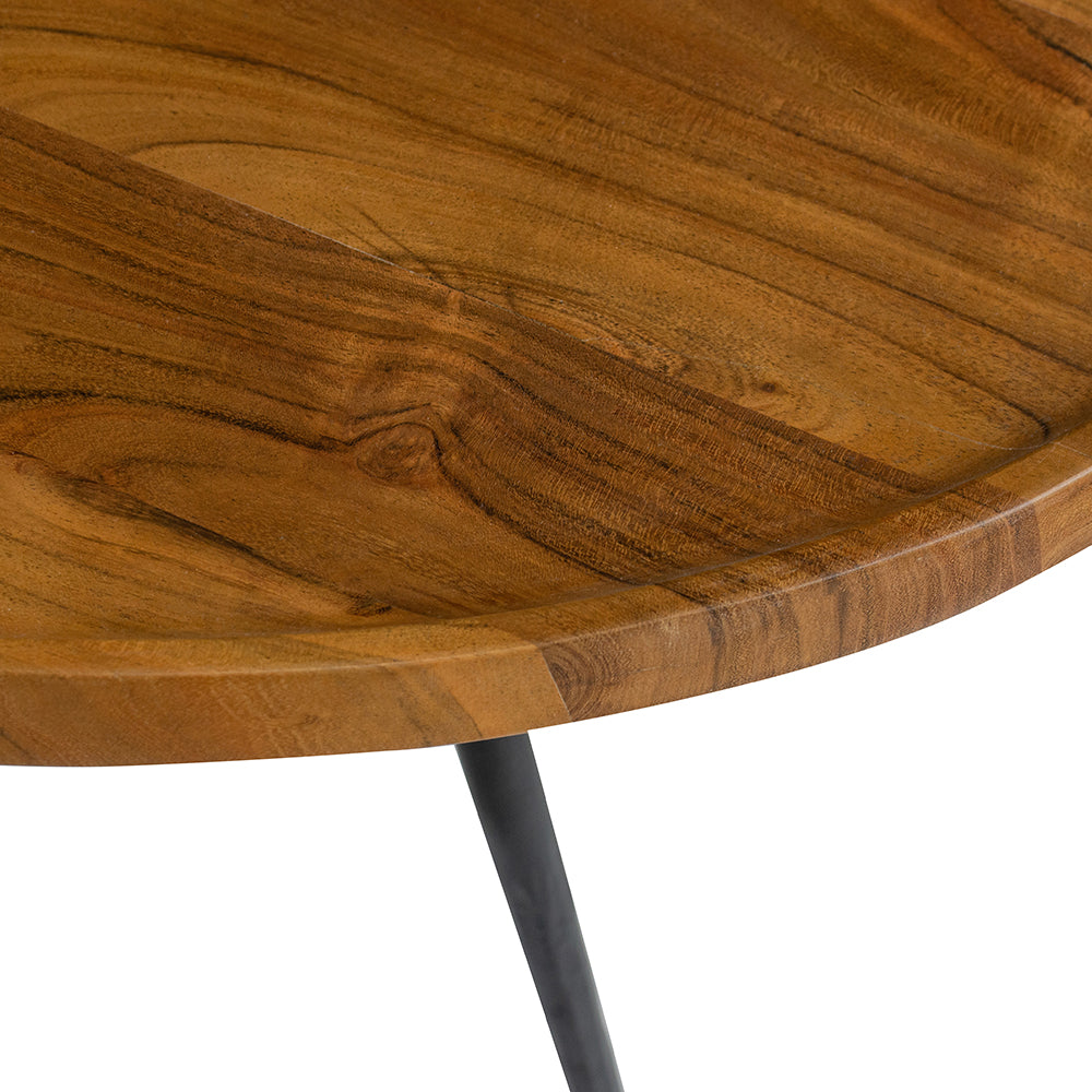 A&B Home 31" x 12" Bundle of 11 Oval Brown and Black Wooden Coffee Table