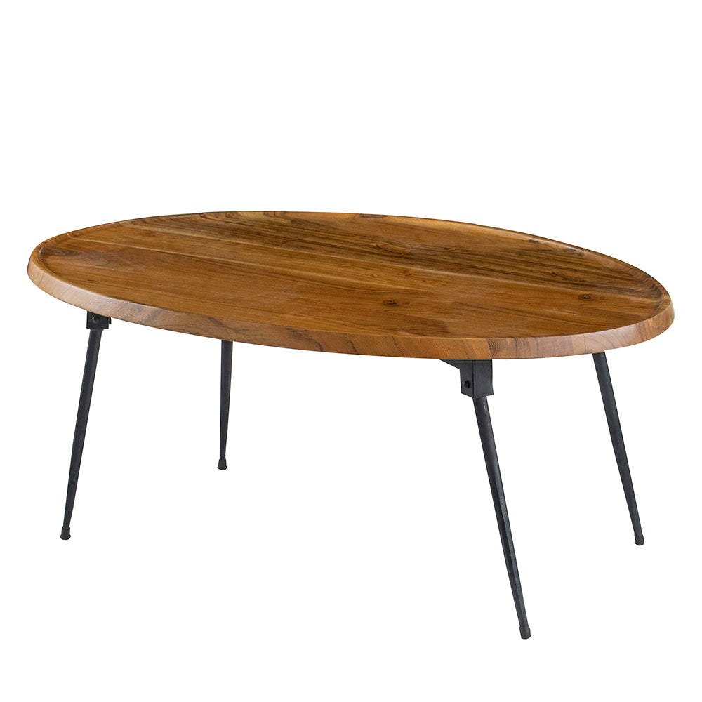 A&B Home 31" x 12" Bundle of 11 Oval Brown and Black Wooden Coffee Table