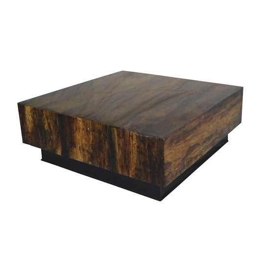 A&B Home 32" x 12" Bundle of 3 Square-Shaped Hardwood Blend Coffee Table