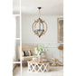 A&B Home 32" x 16" Bundle of 9 Round Weathered White With Wooden Tabletop Coffee Table
