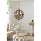 A&B Home 32" x 16" Bundle of 9 Round Weathered White With Wooden Tabletop Coffee Table