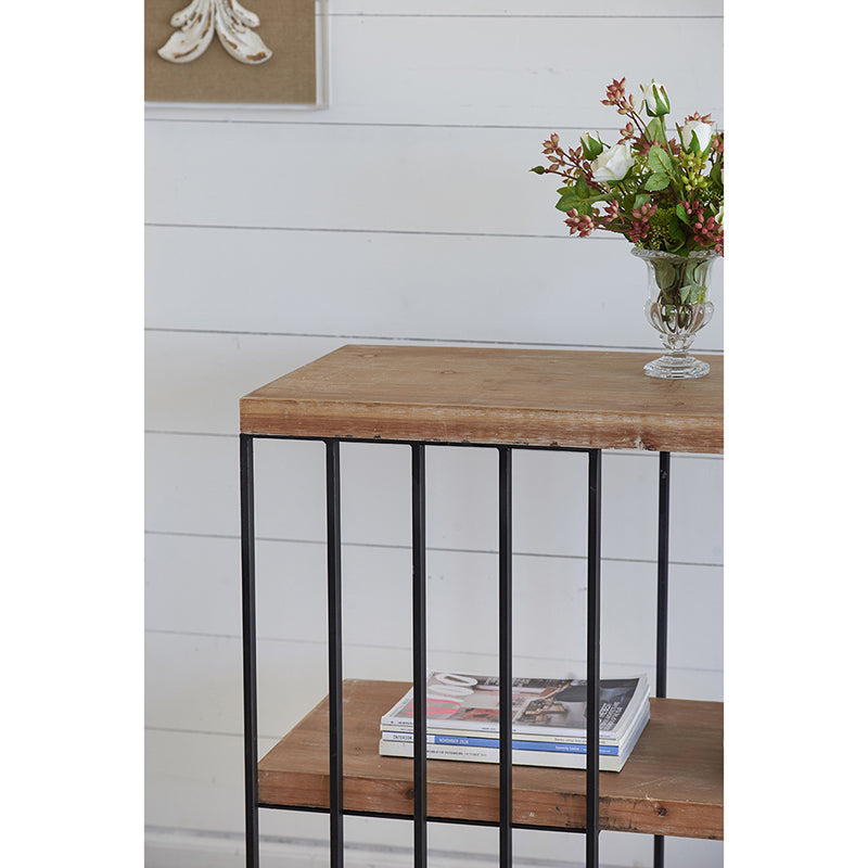 A&B Home 32" x 35" Bundle of 8 Rectangular Black Frame Three-Tier Wooden Shelving