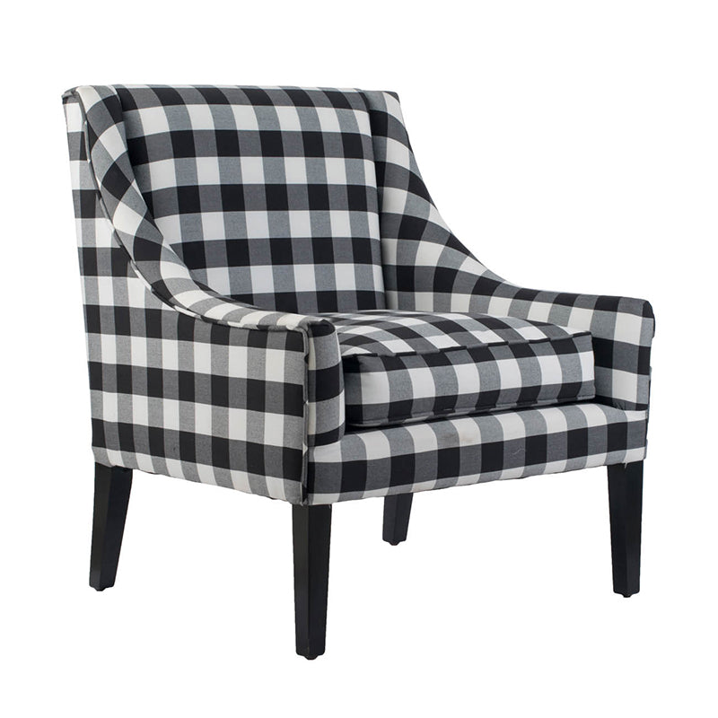 A&B Home 32" x 38" Bundle of 4 Black and White Plaid Arm Chair