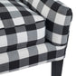 A&B Home 32" x 38" Bundle of 4 Black and White Plaid Arm Chair