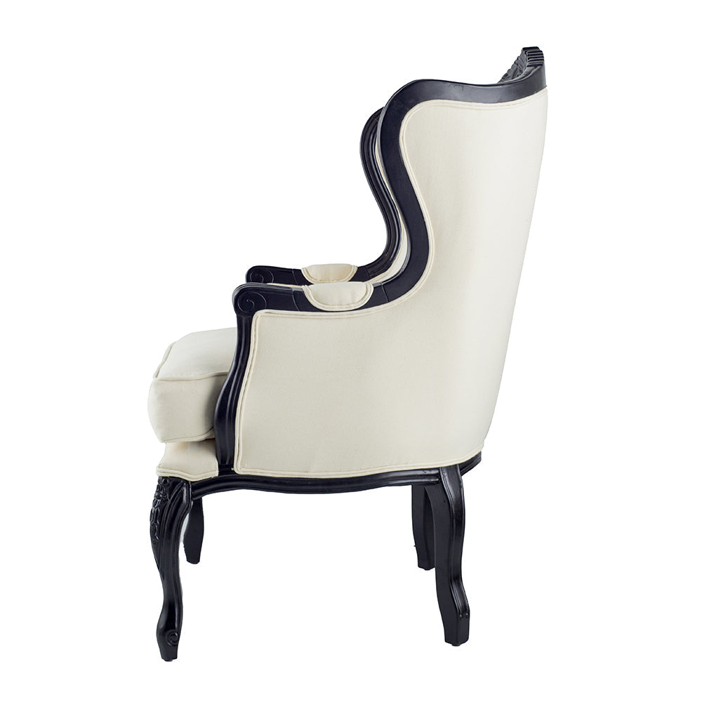 A&B Home 32" x 48" Bundle of 3 Two-Toned Black and White With Wingback Design Arm Chair