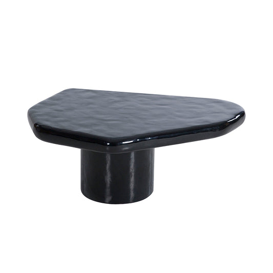 A&B Home 35" x 14" Bundle of 3 Small Black Concrete Tabletop With Cylindrical Pedestal Coffee Table