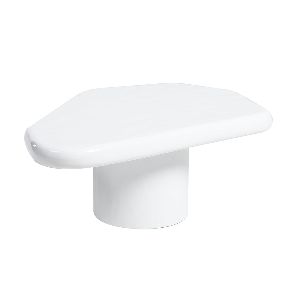 A&B Home 35" x 14" Bundle of 3 Small Cylindrical White Concrete Tabletop With Round Pedestal Coffee Table