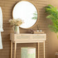 A&B Home 35" x 31" Bundle of 11 Rectangular Pine Wood and Rattan Console Table With 2 Drawers