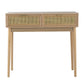 A&B Home 35" x 31" Bundle of 11 Rectangular Pine Wood and Rattan Console Table With 2 Drawers