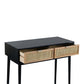 A&B Home 35" x 31" Bundle of 12 Rectangular Black Pine Wood Tabletop With Two Rattan Drawer Console Table