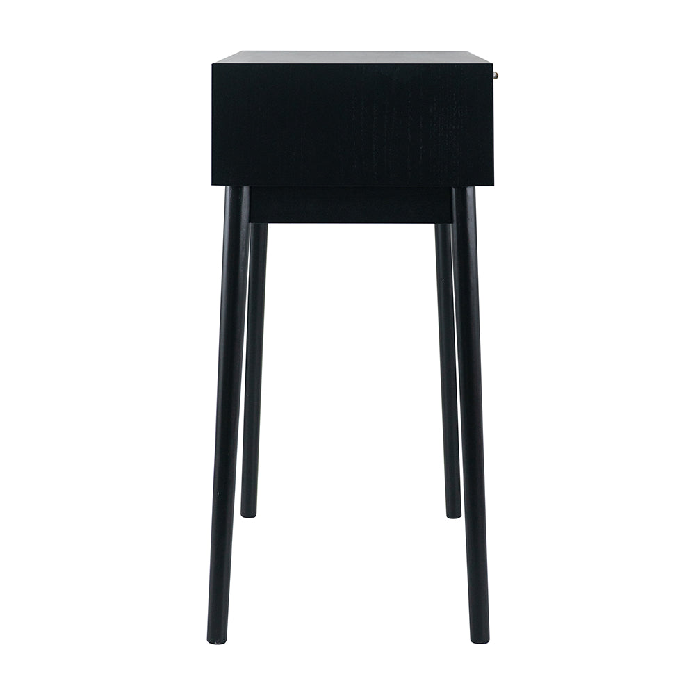 A&B Home 35" x 31" Bundle of 12 Rectangular Black Pine Wood Tabletop With Two Rattan Drawer Console Table